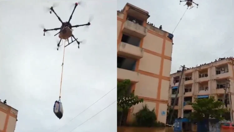How Drones Are Assisting In Relief, Rescue Ops In Flood-Hit Andhra Pradesh 1 How Drones Are Assisting In Relief, Rescue Ops In Flood-Hit Andhra Pradesh